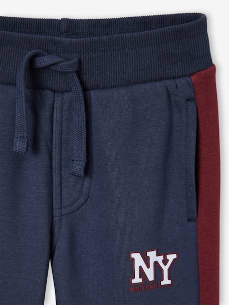 Jogging garçon bande côté bordeaux+gris chiné+rouge+vert - vertbaudet enfant 