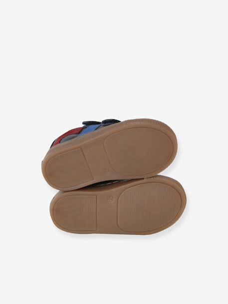 Hook&Loop Leather Trainers for Babies ecru+navy blue+set white - vertbaudet enfant 