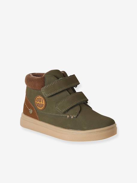 Pair of boys boots with straps khaki+navy blue - vertbaudet enfant 