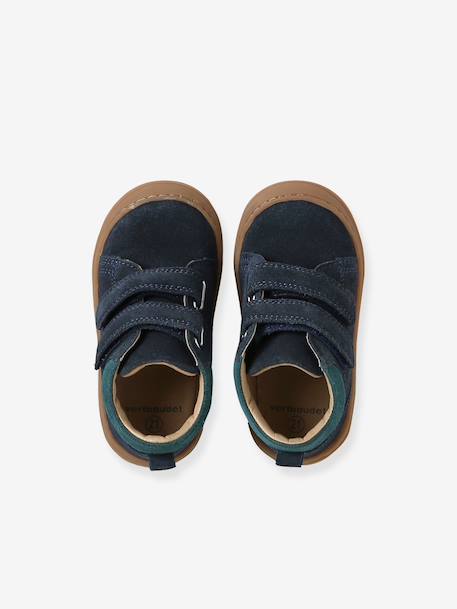 Pair of Soft Leather Boots for Babies, Designed for First Steps beige+blue+brown+chocolate+electric blue+green+ocean blue+ochre+sage green+set beige+set brown+set green - vertbaudet enfant 