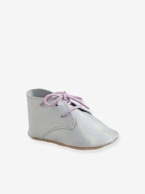 Shoes-Baby Footwear-Booties in Soft Leather, for Baby Girls