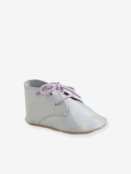 Booties in Soft Leather, for Baby Girls Gold - vertbaudet enfant 