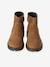 Boots fille cuir zippées marron - vertbaudet enfant 