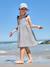 Girl's sleeveless dress navy blue+old rose - vertbaudet enfant 