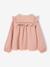 Chemise manches longues fille bleu ardoise+rose poudré+vanille - vertbaudet enfant 