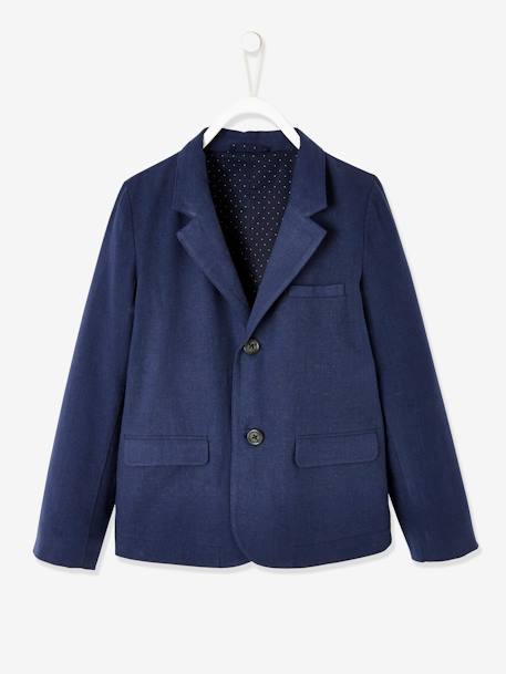 Veste garçon cérémonie en coton/lin beige+beige clair+bleu+marine foncé+vert sauge - vertbaudet enfant 