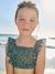 Girl's floral two-piece swimsuit emerald green - vertbaudet enfant 