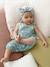 Combinaison bébé naissance en gaze de coton beige+blanc+écru+tilleul imprimé - vertbaudet enfant 