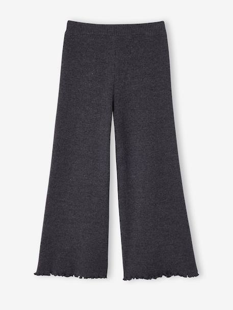 Wide-leg knitted leggings for girls marl grey+taupe - vertbaudet enfant 