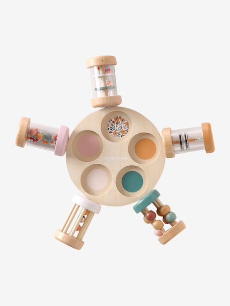 Set of 5 Musical Rattles in FSC® Wood rose+wood - vertbaudet enfant 