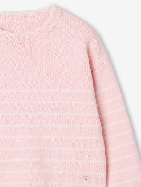 Long-sleeved jumper for girls navy blue+raspberry pink+rose - vertbaudet enfant 