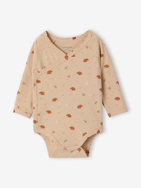 Pack of 5 long-sleeved bodysuits for newborn marl beige - vertbaudet enfant 