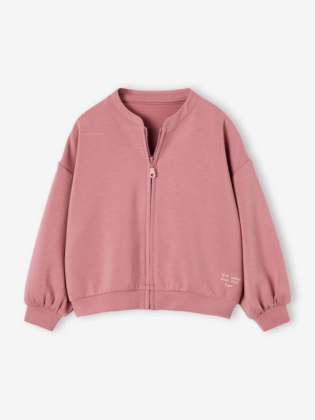 Sweat zippé fille vieux rose - vertbaudet enfant 