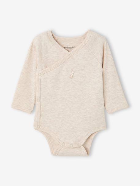 Pack of 2 long-sleeved newborn bodysuits ecru - vertbaudet enfant 