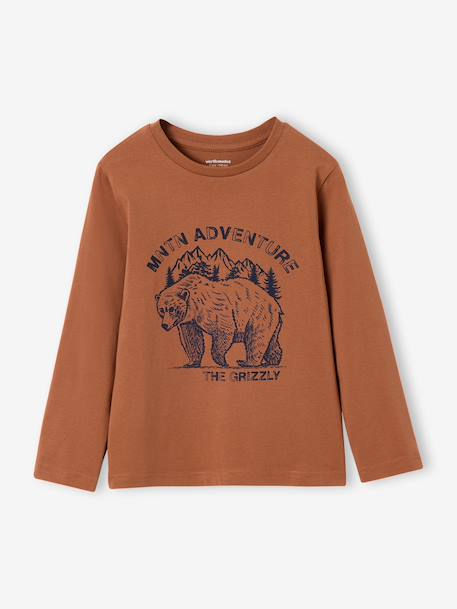 Long-sleeved T-shirt for boys anthracite+cappuccino+red+sage green+white - vertbaudet enfant 