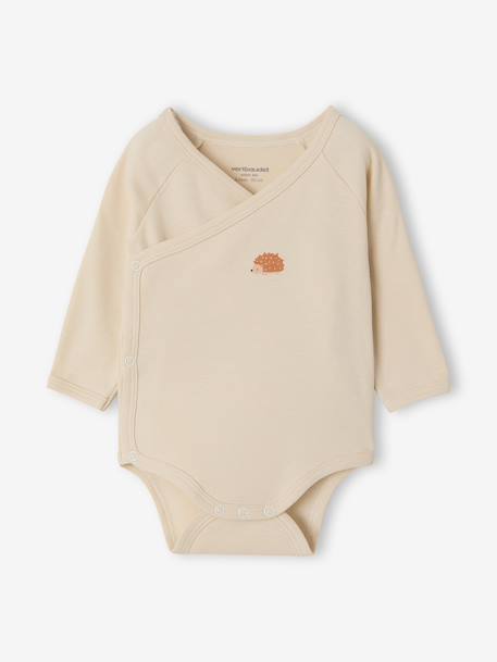 Lot de 5 bodies naissance manches longues beige chiné - vertbaudet enfant 