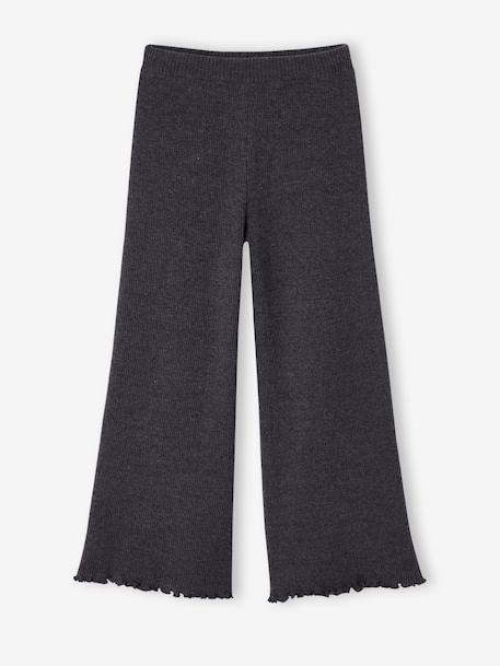 Legging large fille gris chiné+taupe - vertbaudet enfant 