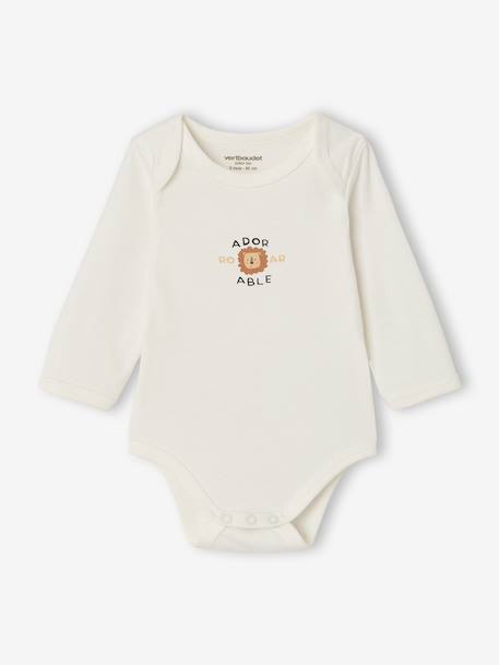 Pack of 3 long-sleeved bodysuits for baby hazel - vertbaudet enfant 