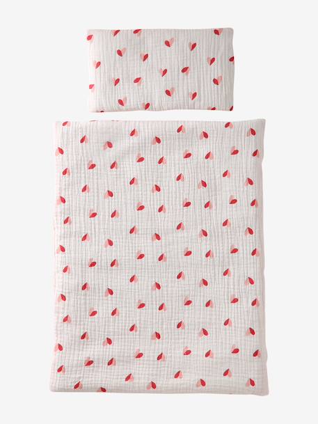 Couette + oreiller poupon en gaze de coton caramel+jaune+rose+rose+rose imprimé - vertbaudet enfant 