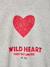 Crewneck sweatshirt with long sleeves for girls chambray blue+marl grey - vertbaudet enfant 