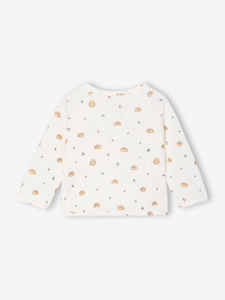 Newborn long-sleeved baby vest cappuccino+ecru+sage green - vertbaudet enfant 