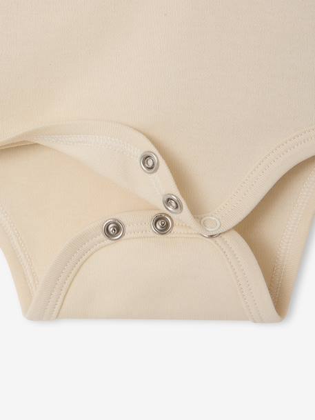 Lot de 5 bodies naissance manches longues beige chiné - vertbaudet enfant 