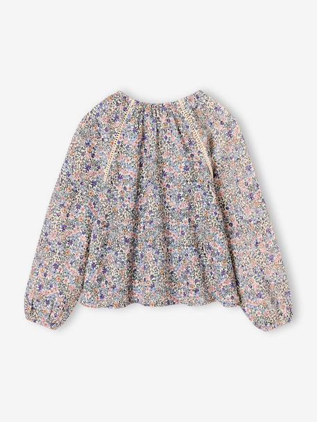 Long-sleeved blouse for girls ecru - vertbaudet enfant 