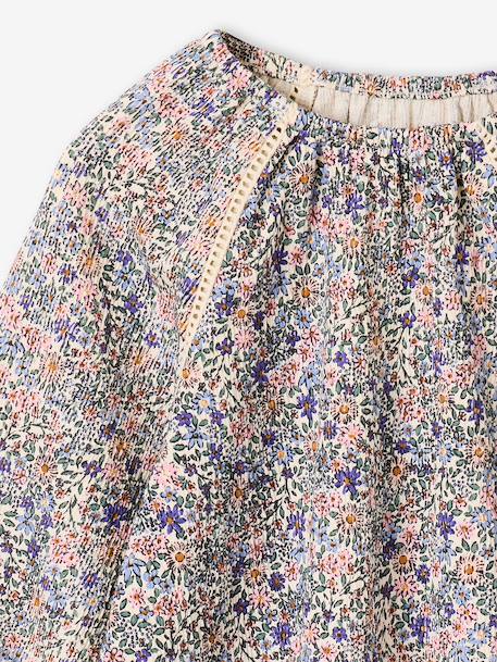 Long-sleeved blouse for girls ecru - vertbaudet enfant 