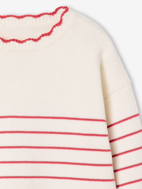 Long-sleeved jumper for girls navy blue+raspberry pink+rose - vertbaudet enfant 