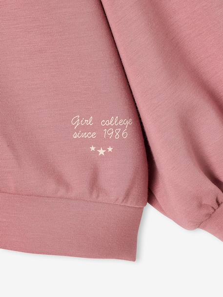 Zip-up sweatshirt for girls old rose - vertbaudet enfant 