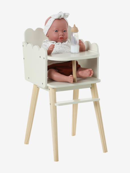Chaise haute poupon feston en bois FSC® blanc - vertbaudet enfant 