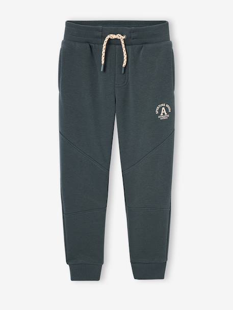 Pantalon jogging 'Athletic' garçon en molleton anthracite+chocolat+kaki - vertbaudet enfant 