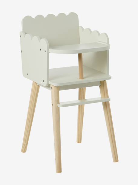 FSC® scalloped wooden doll's high chair white - vertbaudet enfant 