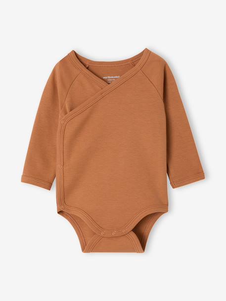 Pack of 5 long-sleeved bodysuits for newborn marl beige - vertbaudet enfant 