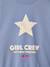 Crewneck sweatshirt with long sleeves for girls chambray blue+marl grey - vertbaudet enfant 
