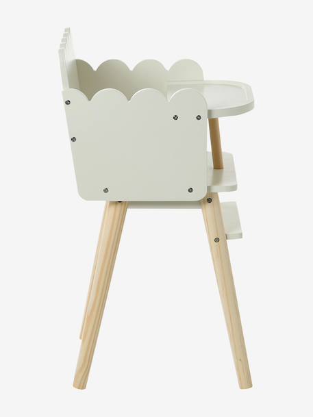 Chaise haute poupon feston en bois FSC® blanc - vertbaudet enfant 