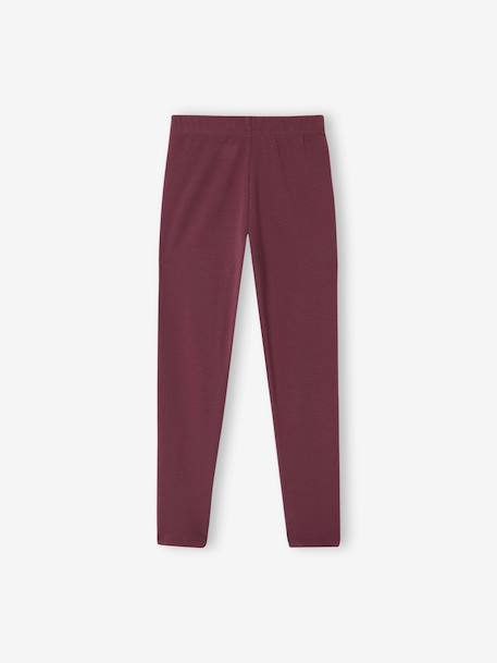 Long leggings for girls black+plum - vertbaudet enfant 