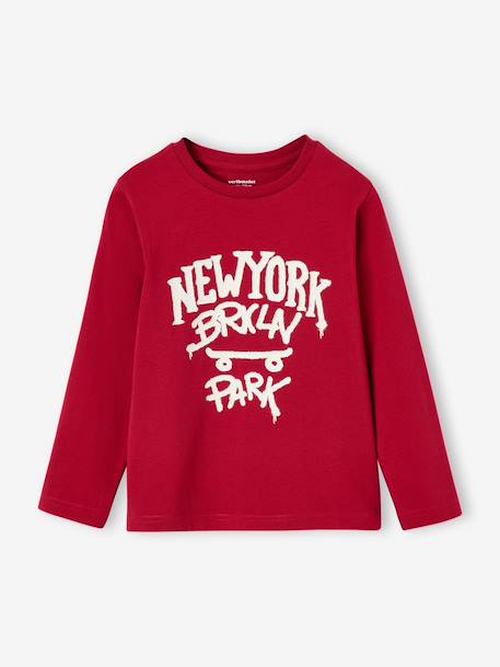 Long-sleeved T-shirt for boys anthracite+cappuccino+red+sage green+white - vertbaudet enfant 