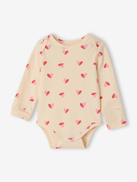 Pack of 5 long-sleeved bodysuits for baby ecru - vertbaudet enfant 