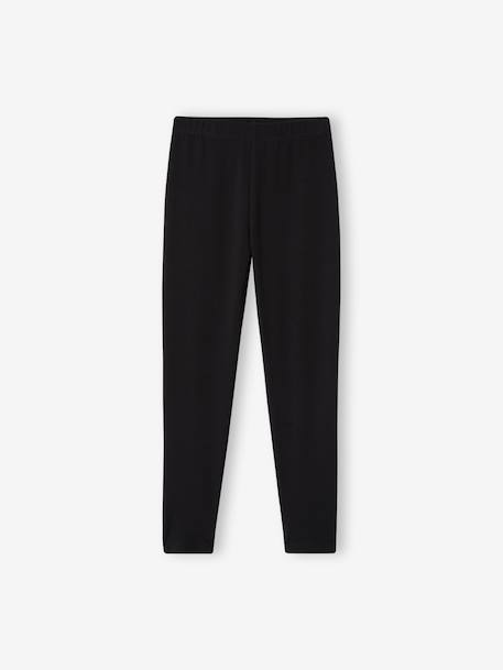 Long leggings for girls black+plum - vertbaudet enfant 
