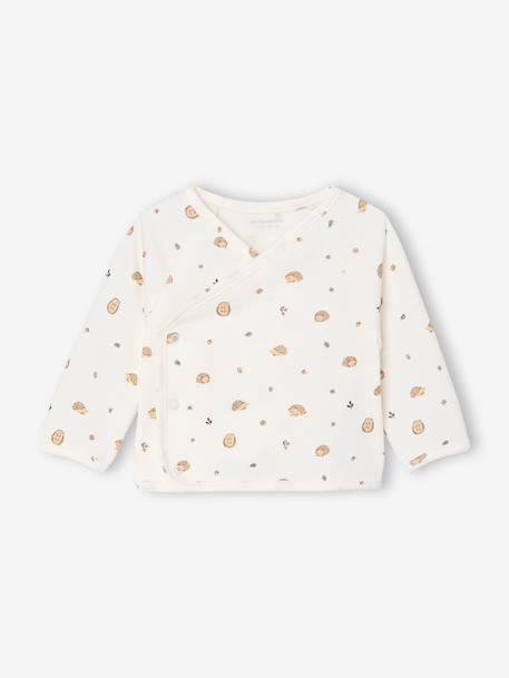 Brassière naissance manches longues cappuccino+écru+vert sauge - vertbaudet enfant 