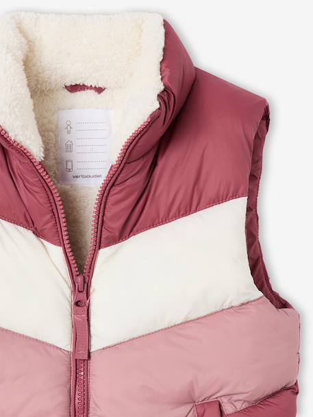 Lightweight sleeveless puffer jacket for girls plum - vertbaudet enfant 
