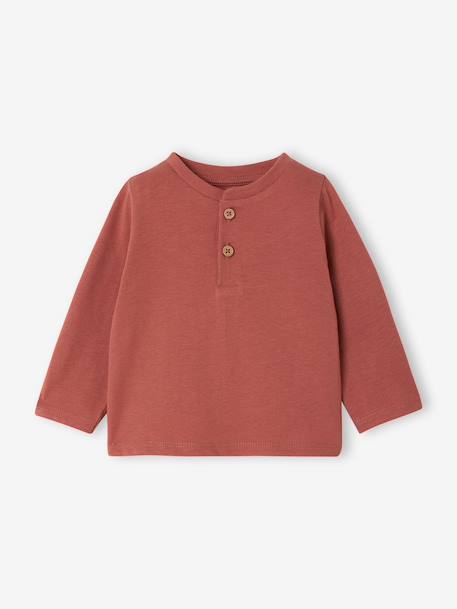 Pack of 3 Basics Tops in Organic Cotton for Babies pecan nut+terracotta - vertbaudet enfant 