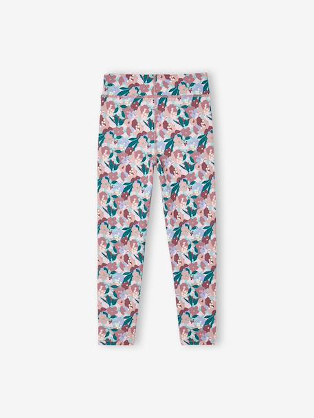 Legging technique sport imprimé fille anthracite+vieux rose - vertbaudet enfant 