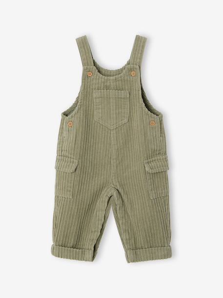Corduroy dungarees for baby pistachio - vertbaudet enfant 