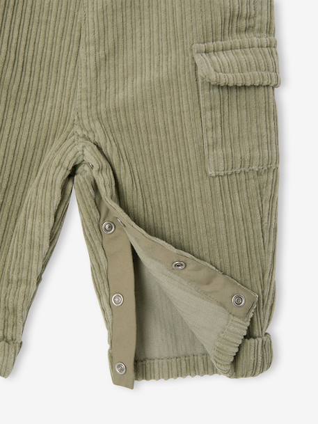 Corduroy dungarees for baby pistachio - vertbaudet enfant 