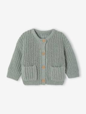 -Chunky knit baby cardigan