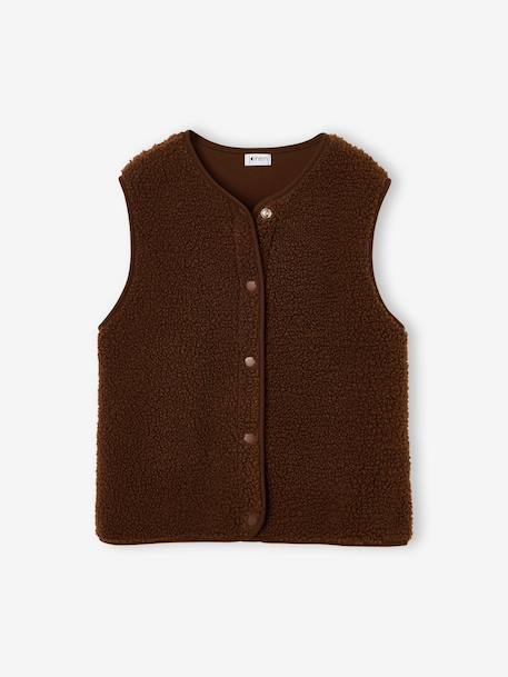 Sleeveless jacket black+chocolate+sandy beige - vertbaudet enfant 