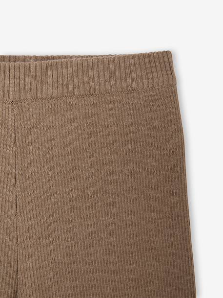 Wide-leg knitted leggings for girls marl grey+taupe - vertbaudet enfant 