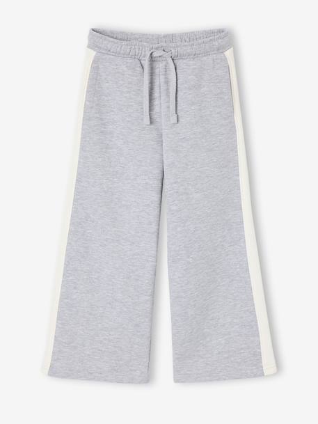 Wide-leg joggers for girls marl grey - vertbaudet enfant 